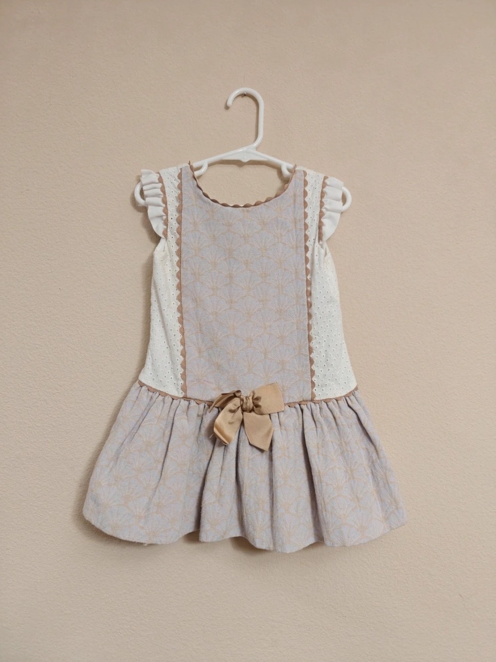 Miranda Spanish Luxury Girls Bow Cotton Dress Size 4 years